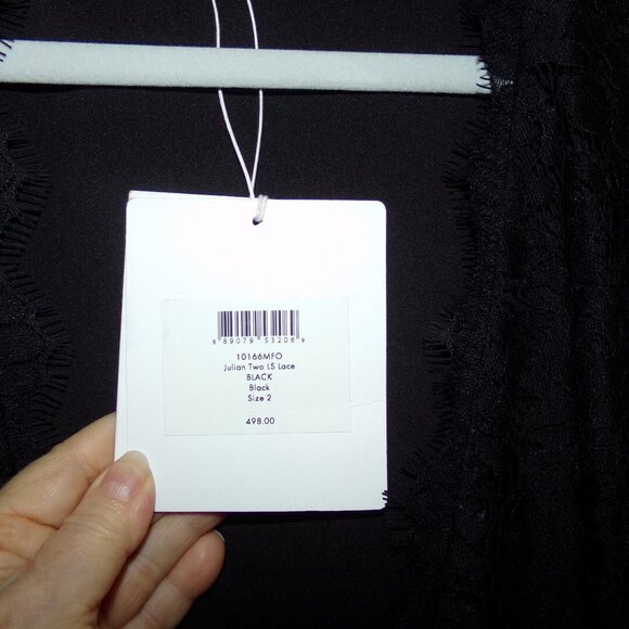 NWTS DVF SZ.2,JULIAN TWO LONG SLEEVE BLACK LACE WRAP DRESS - Picture 7 of 9